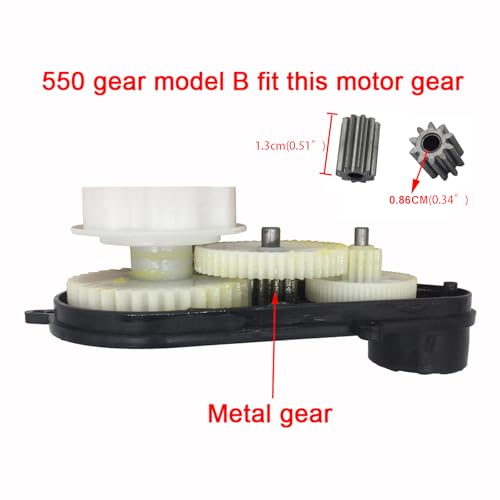 2 Pcs RS550 12000RPM Gearbox with 12V DC Motor for Ride On Car Powered Wheels Motor Promotion High Speed Drive Engine Electric Motorcycles Replacement Parts (2PCS 550 12V 12000rpm)