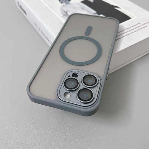 JIASHM iPhone 16 ProMax�p �}�O�l�b�g�� �����}�b�g �������A�[�}�[ �ϏՌ��P�[�X ���C�����X�[�d�J�o�[ (iPhone 16 ProMax�p/�O���[)