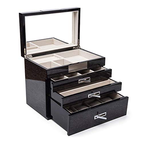 XZMZB ZBXZM Schmuckschatulle, Große Hölzerne Schmuckschatulle 4-Schicht