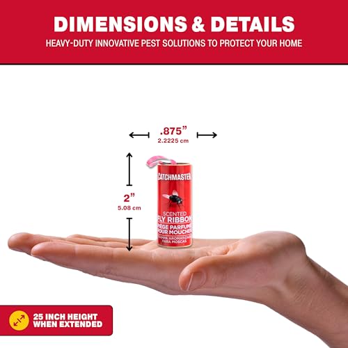 Catchmaster Fly Ribbon 20-Pack, Bug & Fruit Fly Traps Outdoor and Indoor, Premium Adhesive Sticky Strips & Gnat Hanging Strips, Bulk Flying Insect Paper Rolls, Pesticide-Free Home Pest Control