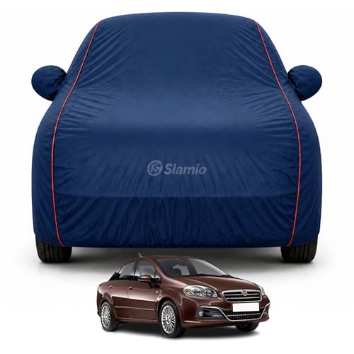Image of Car Cover for Fiat Urban Cross | 100% Waterproof Heavy-Duty 3-Layer Car Body Cover | All-Weather Rain, UV, Sun & Dust Protection | Custom Fit | Mirror & Antenna Pockets | Navy Blue