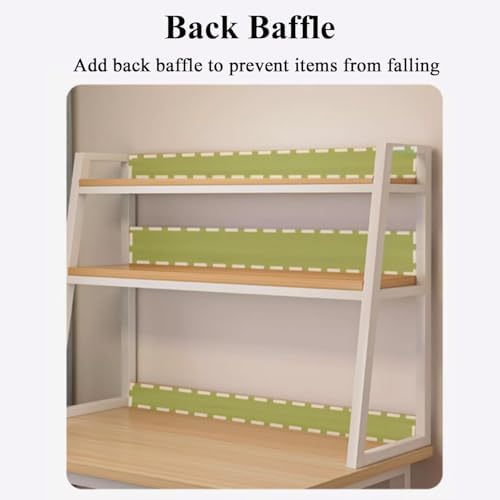 Dorm Desk Hutch & Ladder Bookshelf - 2-Tier Desktop Organizer, Multipurpose Display Rack for Home Office, Black (29.5 * 12.6 * 35.4in) - Stylish Storage Solution