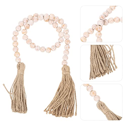 IMIKEYA-Wooden-Beads-Garland-Farmhouse-Wood-Bead-Garland-for-Tiered-Tray-Farmhouse-Beads-Hanging-Wood-Bead-Garland-with-Tassels-Prayer-Rustic-Beads-for-Coffee-Table-Decor IMIKEYA Wooden Beads Garland Farmhouse Wood Bead Garland for Tiered Tray Farmhouse Beads Hanging Wood Bead Garland with Tassels Prayer Rustic Beads for Coffee Table Decor