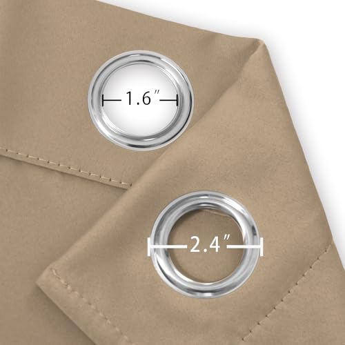 Image of LEMOMO Natural Blackout Curtains 42 x 54 Inch Length Set of 2 Panels Grommet Bedroom Curtains for Living Room