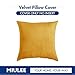 MIULEE Velvet Decorative Throw Pillow Cover Soft Soild Euro Square Cushion Case Modern Home Decor for Sofa Bedroom Car 24 x 24 Inch 60 x 60 cm Gold