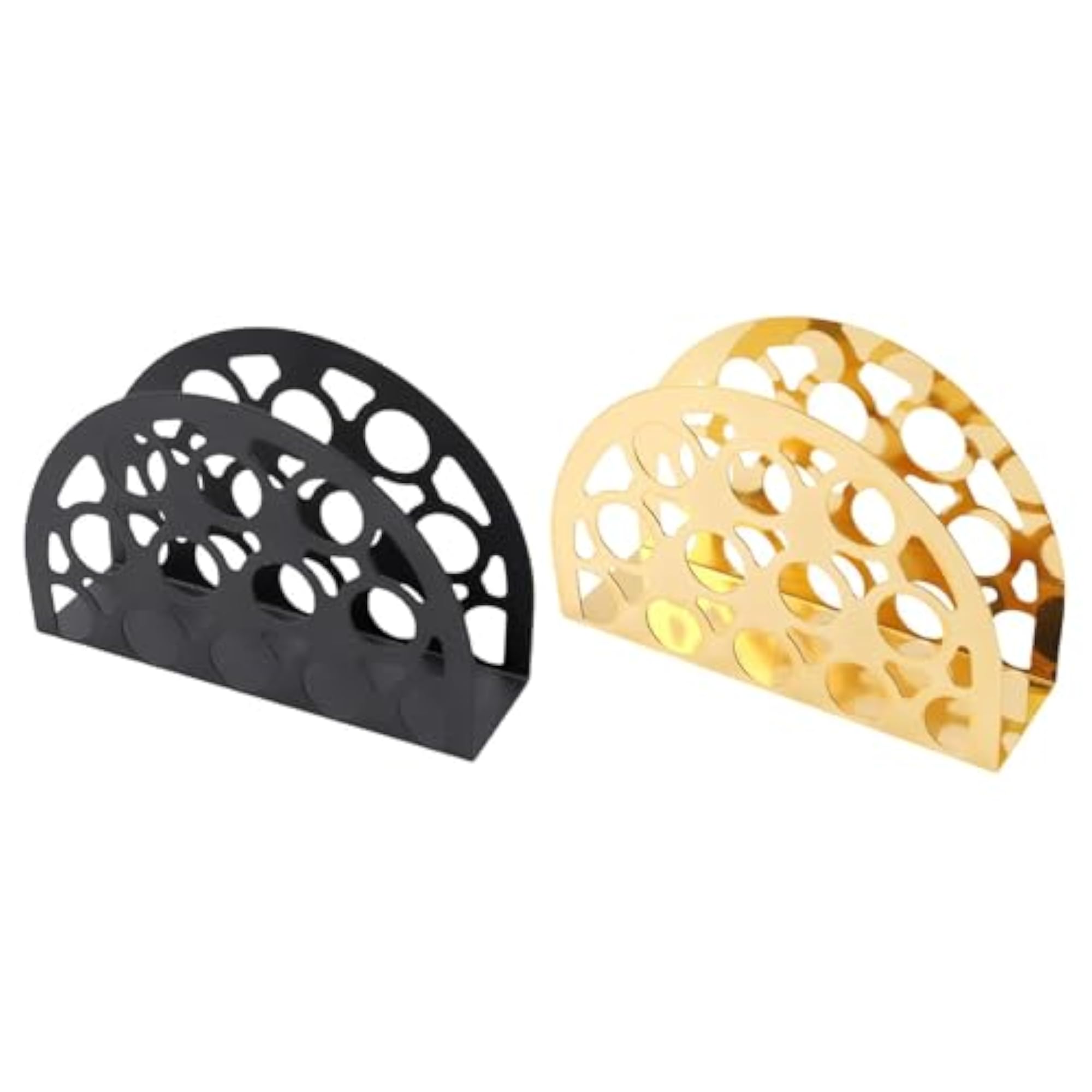 Hollow Out Napkin Holder with Stable Base, Black Tissue Rack