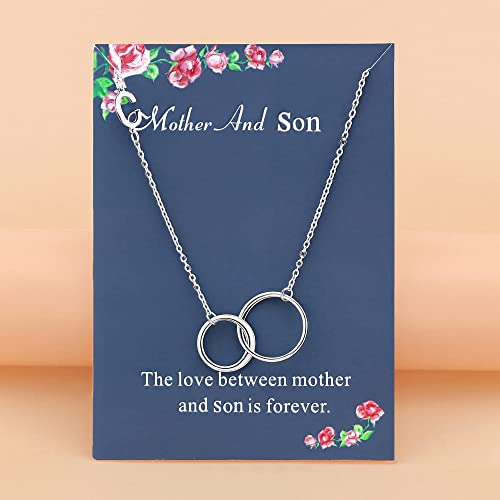 Mother And Son Necklace Initial Two Interlocking Infinity Double Circles Letter B Alphabet Necklace For Women #TOP6