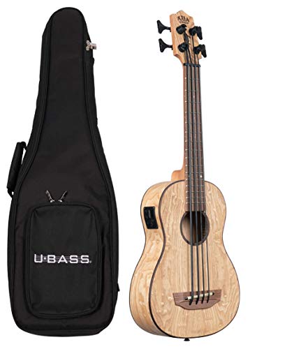 Kala U-BASS – Burled Tamo – Ukulele basse (+ housse) - Les Beatles, Paul McCartney, John Lennon, RIngo Starr, George Harrison Kala U-BASS – Burled Tamo - Ukulele basse (+ housse)