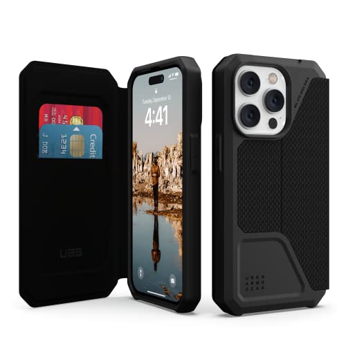 Coque iPhone 14 Pro avec support vidéo et porte-carte UAG Metropolis noir