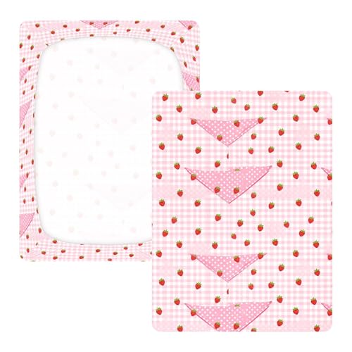 Parure de lit bébé coton fraise pour de tendres nuits étoilées