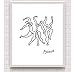 REDWPQ Picture Wall Art Poster Semplice Disegno a tratteggio Don Chisciotte Stampe Wall Art Immagini su Tela per Soggiorno Office Decor Decorazioni per la casa 30X45 cm Senza Cornice