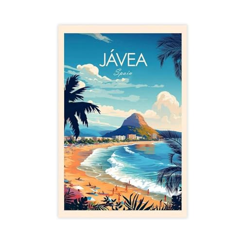 QOGDAF Javea Xàbia Travel Spain - Póster de lienzo para decoración de dormitorio, paisaje, oficina, habitación, regalo, 50 x 75 cm