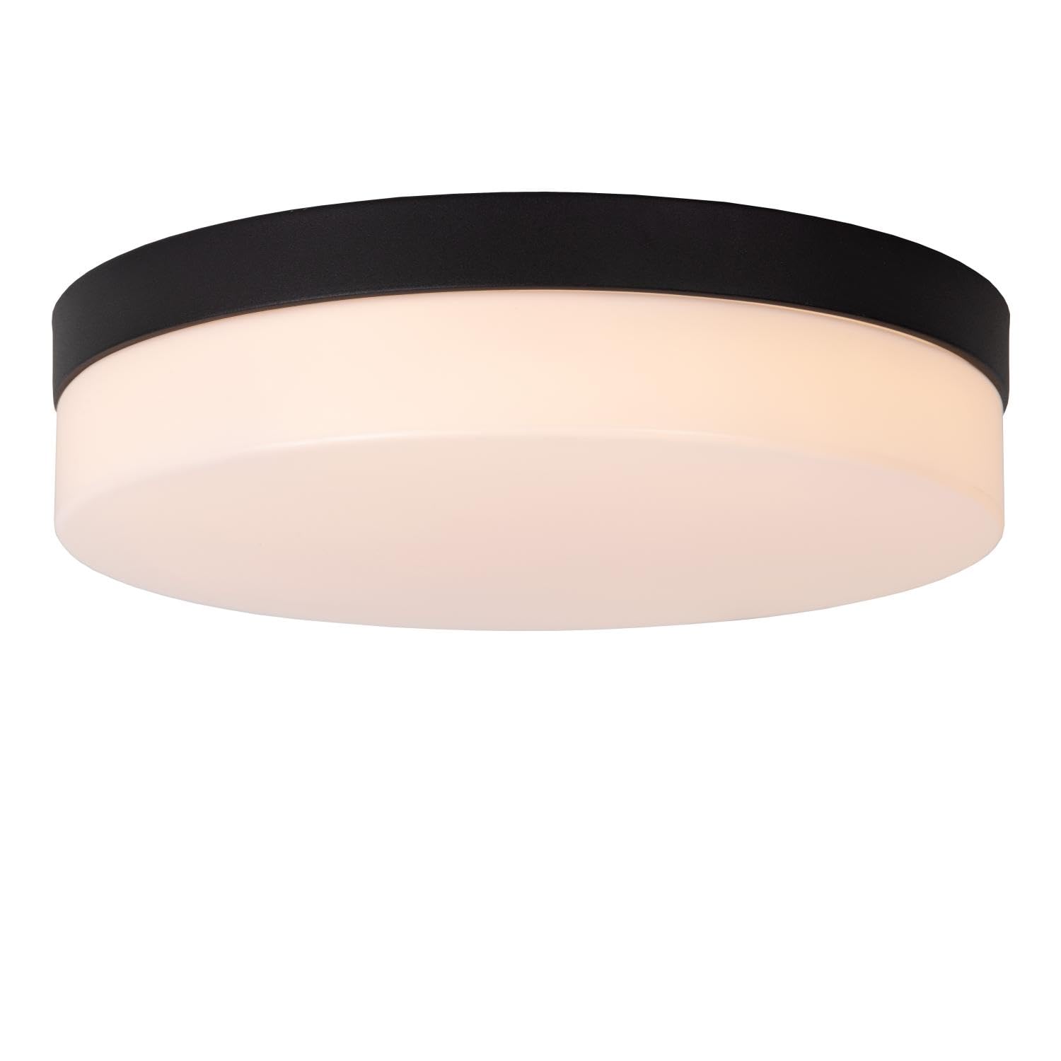 LUCIDE BISKIT - Lámpara de techo Baño - Ø 28 cm - LED - 1x18W 2700K - IP44 - Sensor movimiento - Negro
