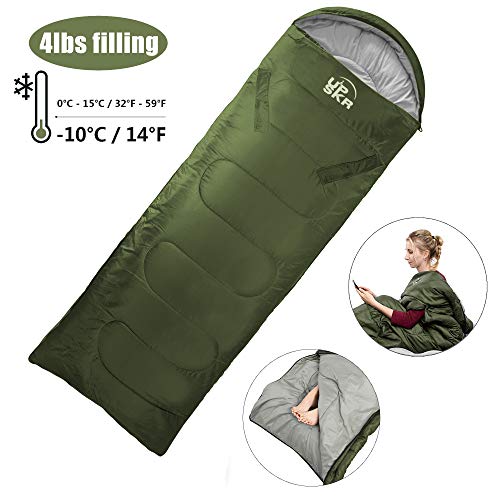 UPSKR Envelope Sleeping Bag with Compression Sack, Lightweight and