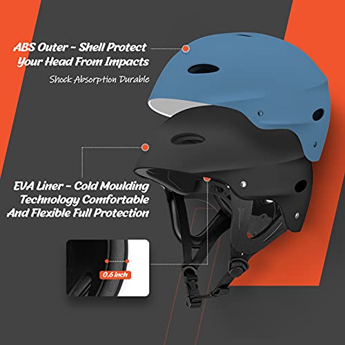 Image of Adjustable Adult Water Sports Helmet with Ears,Perfect for Kayaking, Boating,Surfing