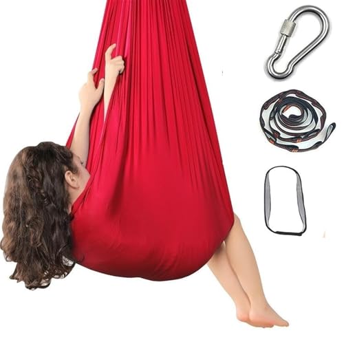 Balançoire sensorielle de Yoga d'intérieur, hamac aérien, hamac à Sangle d'inversion(Red)