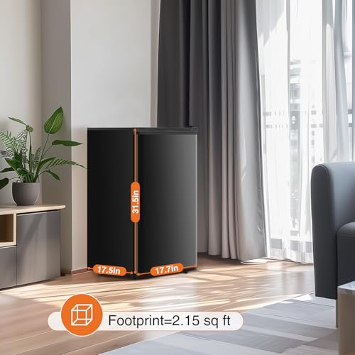 Sweetcrispy BXX98ABK1 3.2 Cu.Ft Mini Fridge With Freezer Small Refrigerator Single Door Adjustable Thermostat Energy-Efficient Low Noise thumb #4