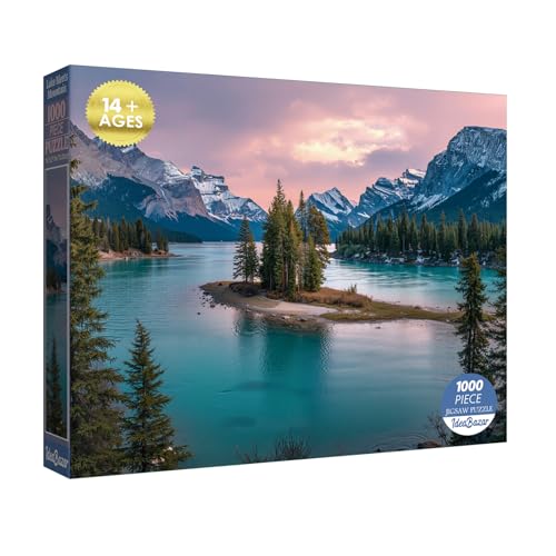 Colorful Lake Forest Puzzles for Adults 1000 Pieces Nature, Beautiful Plant Tree Landscape Sunset Jigsaw Puzzles, Pretty Scenic Mountain Scenery Puzzle