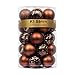 KI Store Christmas Ball Ornaments Shatterproof Christmas Tree Decorative Balls for Holiday Wedding Party Decoration Centerpieces Hooks included 24ct 2.36” (60mm Brown)