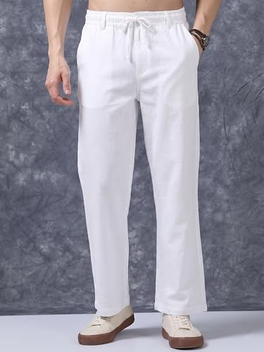 Image of Vogaan Men's Cotton Blend Casual Trousers Pants | Stylish Comfortable Trousers for Office Work and Outings