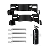 Zhichen star 2PCS Propane Tank Holder，Propane Tank Mount，Steel Fabrication Nitrogen Tank Holder with Screws and Safety Chain Supported 4'-12' Suitable for Conversion of Various Gas cylinders （Black）