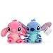 2 pièces Lilo & Stitch Couple modèles Dessin animé Peluche poupées 20 cm Anime Peluche bébé Jouets Pendentif Jouets Fille Enfants Cadeau d'anniversaire