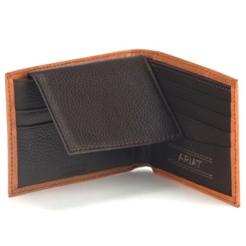 ARIAT Bifold Floral Embossed Logo Wallet, Nutmeg4