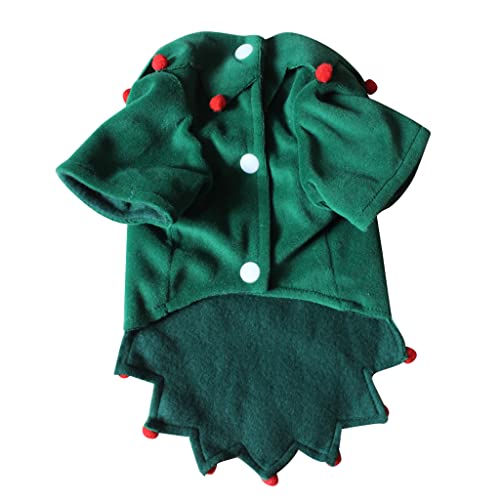 Ornaous Cute Dog Cat Christmas Elf Costume, Pet Xmas Cosplay Dress, Puppy Fleece Outfits Warm Hoodie Clothes（S Size） #TOP5