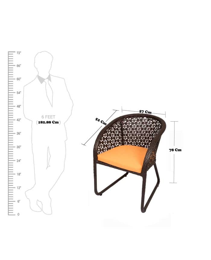 Urban Garden Patio Seating Chair and Table Set Outdoor Balcony Garden Coffee Table Set Furniture with 1 Square Table and 4 Chairs Set (Dark Brown) 4