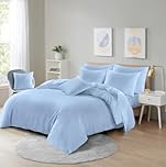 NIGHTZONE Microfibre Duvet Cover Set – Ultra Soft, Wrinkle-Free & Breathable Bedding, Lightweight & Fade-Resistant Quilt Cover with Pillowcases (Sky Blue, King)