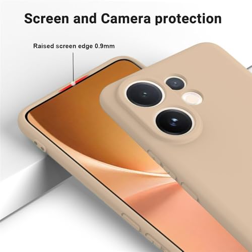 Image of DIZORO Microfiber Candy Back Cover Case for Vivo V60 5G / V60e 5G / Vivo T4 Pro 5G Soft Silicone Rubberized Case with Camera Protection (TPU, Sand Pink)