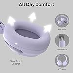 Monster Persona 3rd ANC Active Noise Canceling Headphones, Wireless Bluetooth 5.4 Over-Ear Headphones with 6 Mics, 70H Playtime and 3 EQ Modes, Deep Bass, Foldable Comfort Design for Travel, Purple - Image 4