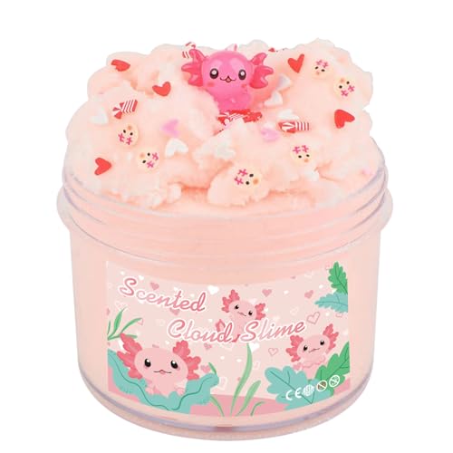 Axolotl Cloud Slime Pack, Premium DIY Scented Slime for Boys Girls, Party Favors for Kids 8-12, Slime Kit for Girls Ages 8-12, Axolotl Toy for Kids, Stress Relief and Fidget Toy, Birthday Gift
