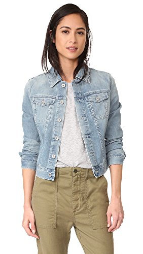 AG Adriano Goldschmied Women's Robyn Fitted Stretch Denim Jacket, Sea Glass, Large