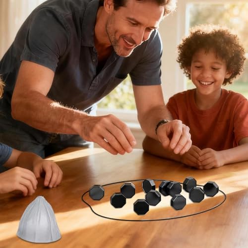 Ajedrez Magnético Portátil para Viajes y Camping con Piedras Magnéticas - Incluye Juego de Rompecabezas de Formas Geométricas Juego de Mesa Educativo de Estrategia y Damas para Niños de 9 a 14 Años - imagen 4