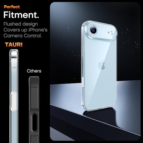 Image of TAURI for iPhone Air Case, with Camera Control, Clear | with Screen Protector, Not-Yellowing Military-Grade Protection, Shockproof Slim Magnetic Case for iPhone 17 Air