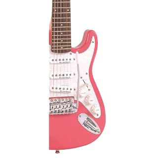 Encore E375PK Guitare électrique Junior Rose - Les Beatles, Paul McCartney, John Lennon, RIngo Starr, George Harrison Encore E375PK Guitare électrique Junior Rose – Image 2