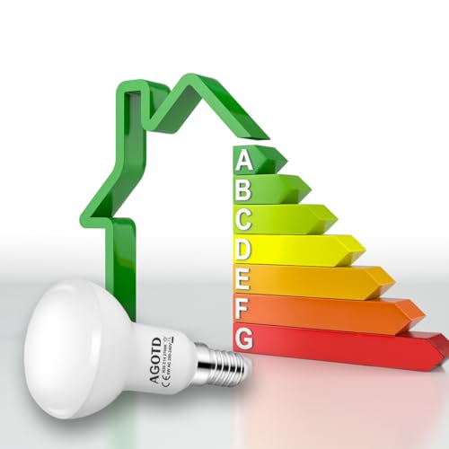 AGOTD E14 LED Lampe, Led Reflektorlampe 2700 Kelvin Warmweiß 492LM, ersetzt 40W 50W R50 E14 Led Strahler, 120° Abstrahlwinkel LED Glühbirne, CRI≥85Ra Nicht Dimmbar 6er Pack