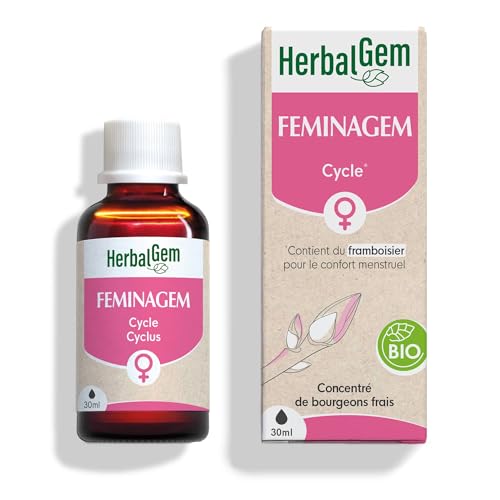 HERBALGEM, Feminagem BIO, Complexe de Gemmothérapie Concentrée, Favorise le confort menstruel, 30 ML