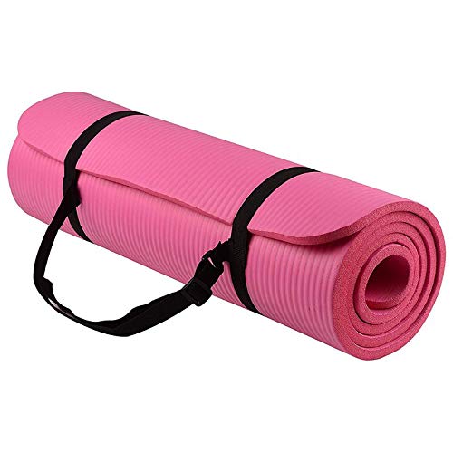 Esterilla Yoga 1 Juego de esterilla Yoga Extra gruesa 1cm, cojín Fitness for Pilates, almohadilla ejercicio antideslizante, equilibrio alta densidad, 183cm largo