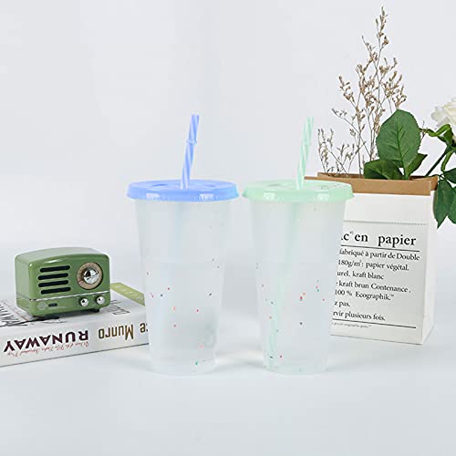Gekleurde acryl bekers 5 stuks Kleur veranderende bekers Herbruikbare bekers met deksels en rietjes Plastic Bulk… - Afbeelding 7