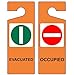 ComplianceSigns.com Evacuated - Occupied Door Hangers, 8x3 in. Plastic for Emergency Response - 96 Pack