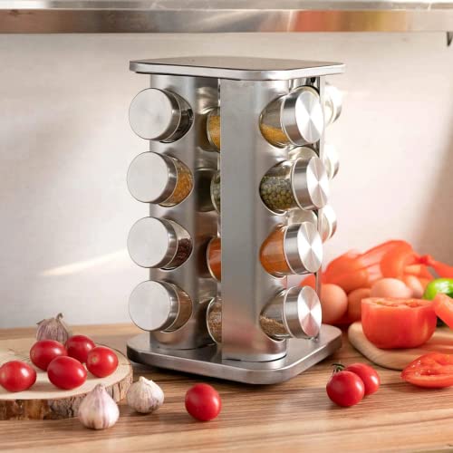 Porta Temperos Condimentos Redondo Inox 16 Potes
