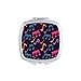 Colourful Music Notes Black Mirror Square Portable Hand Pocket Makeup