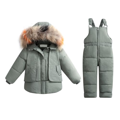 Srkrando Baby Toddler Snowsuit Boys Girls Winter Kids Snow Bib Pant Jacket Suit Coat