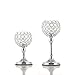 VINCIGANT Silver Crystal Pillar Candle Holders Set of 2（No Assembly Needed） for Votive Tealight Candles/Modern Home Decor Gift for Anniversary Celebration/Table Centerpieces,8 and 10 Inches Tall