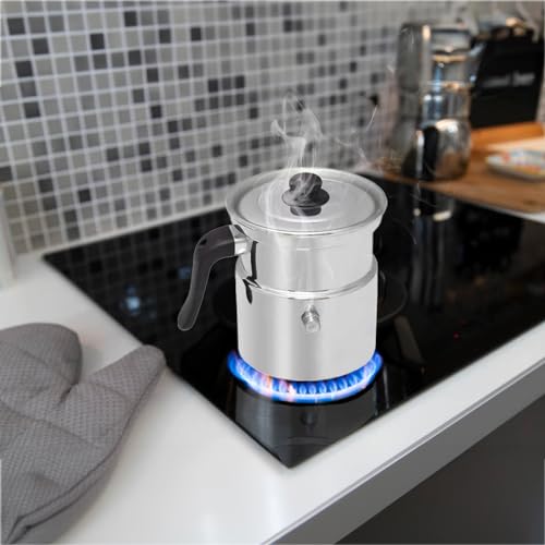 Leiteira Térmica Fervedor De Leite Com Apito 3 Litros Em Alumínio
