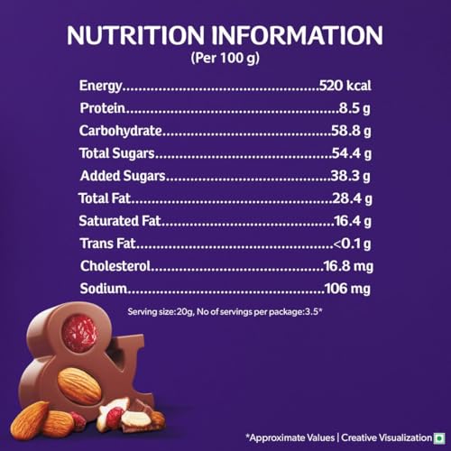Cadbury Dairy Milk Fruit And Nut Chocolate Bars, 75 Gm