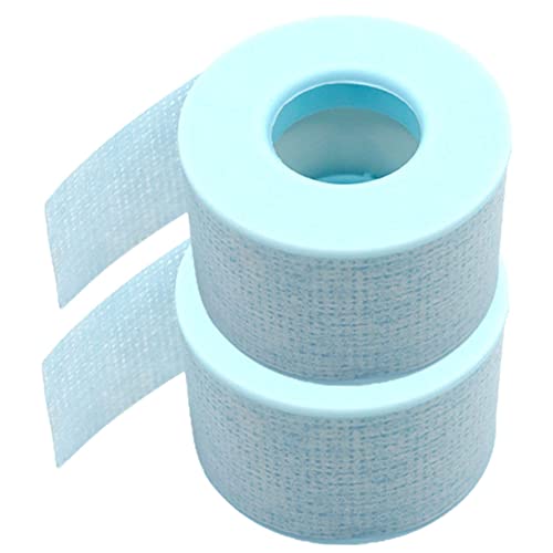 DRESSOOS 2 Rolls Silicone Gel Band Tape Eyelashes Supply Eyelash Patches Sky-Blue Non-Woven Fabric