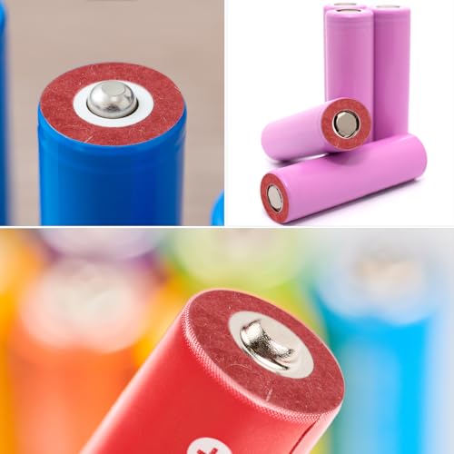 Image of MECCANIXITY 500PCS 18650 Lithium Battery Insulator Rings, Hollow Electrical Insulation Ring Adhesive Paper Cardboard Sticker, Red